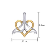 Whale Tail And Heart Silver With 14K Gold Accent Pendant MPD6057 - DiveSilver Jewelry